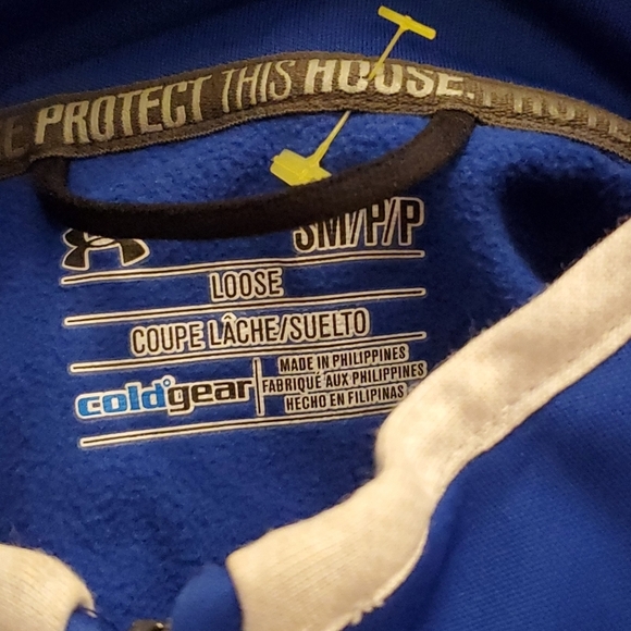 Under Armour COLD GEAR Loose Jacket SMALL Medium Athletic Blue  White Full Zip - Picture 5 of 5